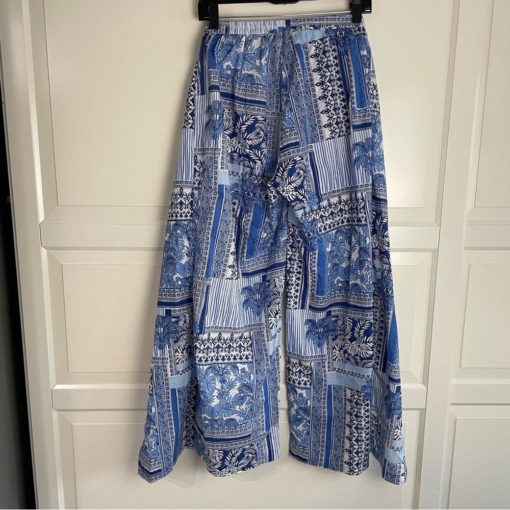 J. Mclaughlin Wide Leg Patchwork Print Palazzo Pa… - image 3